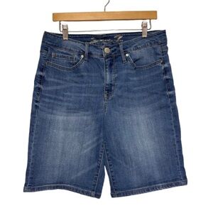 Seven7 Medium Wash Mid-Rise Bermuda Shorts Size 12
